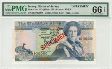 Jersey - 20 Pounds - PMG 66EPQ - (1989) Specimen