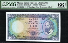 Macau - 100 Patacas - PMG 66EPQ - (1981-1984)