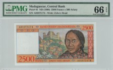 Madagascar - 2500 Francs - PMG 66EPQ - (1998)
