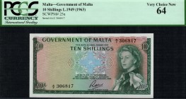 Malta - 10 Shillings - PCGS 64 - (1949)