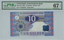 Netherlands - 10 Gulden - PMG 67EPQ - (1997) sequential numbers SN 1141935583
