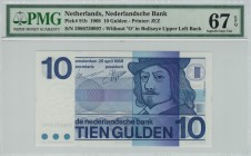 Netherlands - 10 Gulden - PMG 67EPQ - (1968)  SN 3988730997