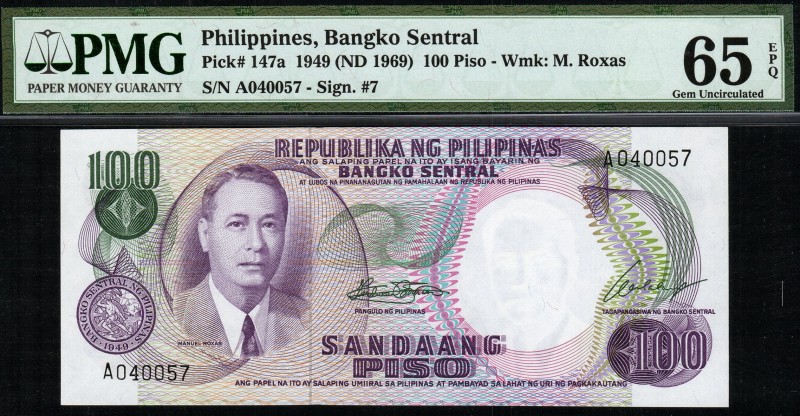 Philippines - 100 Piso - PMG 65EPQ - (1949) SN A040057