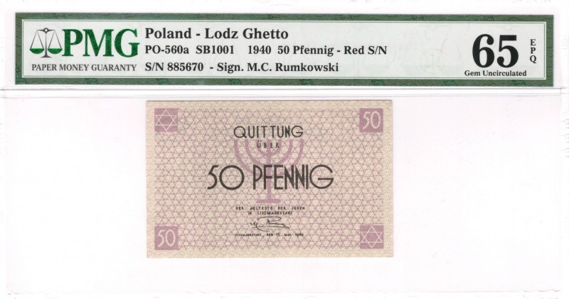 Poland - Ghetto Lodz - 50 Pfennig - 1940 - PMG 65 EPQ