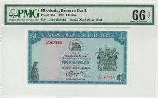 Rhodesia - 1 Dollar - PMG 66EPQ - (1979)  SN L/126 267355