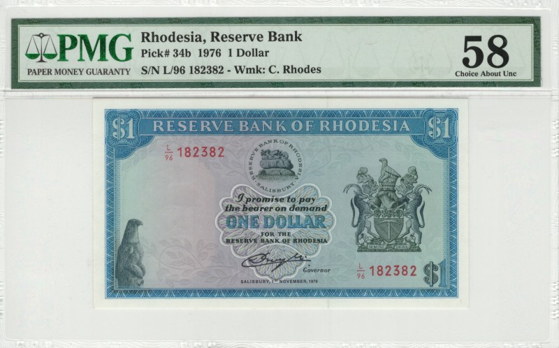 Rhodesia - 1 Dollar - PMG 58 - (1976)