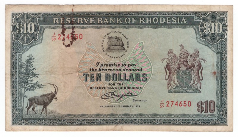 Rhodesia - 10 Dollars - 1979