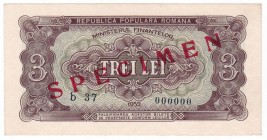 Romania - 3 Lei - 1952 - Specimen