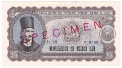 Romania - 25 Lei - 1952 - Specimen