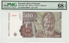 Romania - 500 Lei - PMG 68EPQ - (1991)