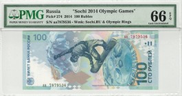 Russia - 100 Rubles - PMG 66EPQ - (2014) Sochi 2014 Olympic Games Commemorative SN aa7879536