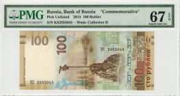 Russia - 100 Rubles - PMG 67EPQ - (2015) Commemorative SN KS2355045