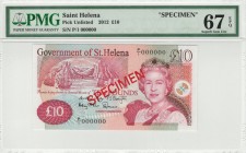 Saint Helena - 10 Pounds - PMG 67EPQ - (2012) Specimen