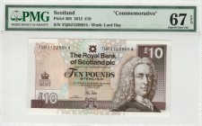 Scotland - 10 Pounds - PMG 67EPQ - (2012) Commemorative SN TQDJ1229014