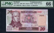 Scotland - 20 Pounds - PMG 66EPQ - (1999) Commemorative