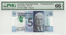 Scotland - 5 Pounds - PMG 66EPQ - (2015) Commemorative