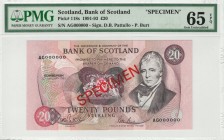 Scotland - 20 Pounds - PMG 65EPQ - (1991-1993) Specimen