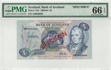 Scotland - 5 Pounds - PMG 66EPQ - (1990-94) Specimen