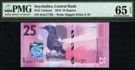 Seychelles - 25 Rupees - PMG 65EPQ - (2016)