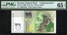 Slovakia - 20 Korun - PMG 65EPQ - (2000) Commemorative