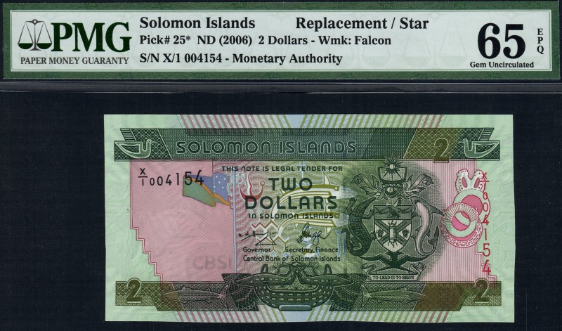 Solomon Islands - 2 Dollars - PMG 65EPQ - (2006) Replacement/Star
