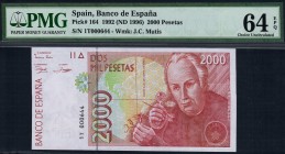 Spain - 2000 Pesetas - PMG 64EPQ - (1992)  SN 1T000644