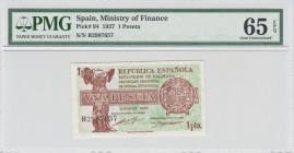 Spain - 1 Peseta - PMG 65EPQ - (1937)