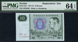 Sweden - 10 Kronor - PMG 64EPQ - (1971-1975) Replacement/Star