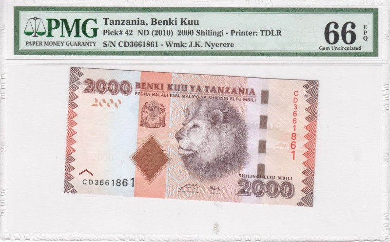 Tanzania - 2000 Shilingi - PMG 66EPQ - (2010)