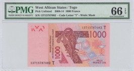 West African States - Togo - 1000 Francs - PMG 66EPQ - (2008-14)