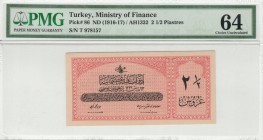 Turkey - Ottoman - 2.5 Piastres - PMG 64 - (1916-1917) sequential numbers SN T 978157