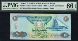 United Arab Emirates - 20 Dirhams - PMG 66EPQ - (2009)  SN 23000052