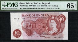 Great Britain - 10 Shillings - PMG 65EPQ - (1966-1970) Consecutive numbers SN 86X 544733