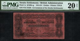 Straits Settlements - 1 Dollars - PMG 20 - (1914-1924)  SN F/54 75429