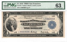 United States - 1$ - 1918 - San Francisco - PMG 63 - Fr#743