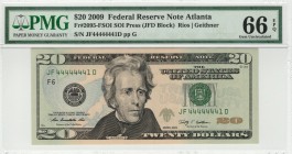 United States - 20 Dollars - PMG 66EPQ - (2009)  SN 44444441