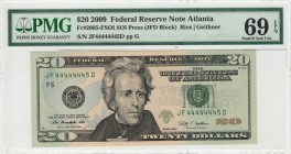 United States - 20 Dollars - PMG 69EPQ - (2009)  SN 44444445