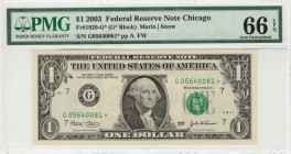 United States - 1 Dollars - PMG 66EPQ - (2003) 10 Consecutive SN SN G05640081