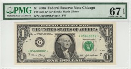 United States - 1 Dollars - PMG 67EPQ - (2003) 10 Consecutive SN SN G05640082