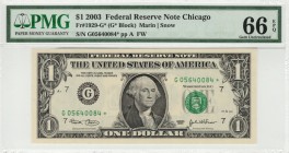 United States - 1 Dollars - PMG 66EPQ - (2003) 10 Consecutive SN SN G05640084