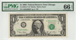 United States - 1 Dollars - PMG 66EPQ - (2003) 10 Consecutive SN SN G05640085