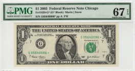 United States - 1 Dollars - PMG 67EPQ - (2003) 10 Consecutive SN SN G05640086