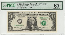 United States - 1 Dollar - PMG 67EPQ - (2003) 10 Consecutive SN SN G05640087
