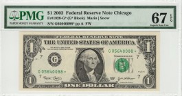 United States - 1 Dollar - PMG 67EPQ - (2003) 10 Consecutive SN SN G05640088