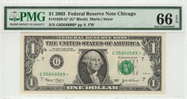 United States - 1 Dollar - PMG 66EPQ - (2003) 10 Consecutive SN SN G05640089