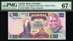 Zambia - 50 Kwacha - PMG 67EPQ - (1986-1988)