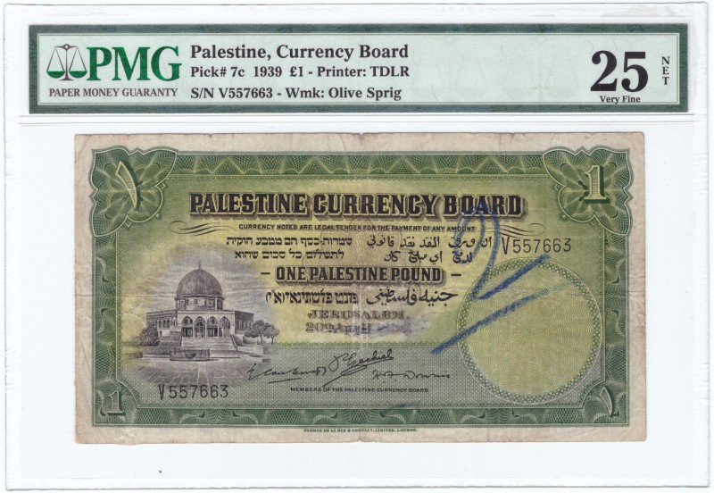 Palestine - 1 Pound - 1939 - PMG 25 NET - Pick#7c