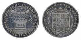 France - Foundation token for the wedding of the "Girls-Madame" - Silver - 28mm - 6.23g - 1688 - יהוה