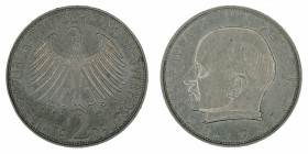 Germany - 2 Deutsche Mark - Max Planck - 1957-F