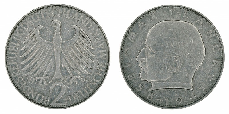 Germany - 2 Deutsche Mark - Max Planck - 1960-D